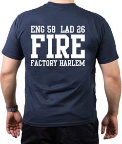 T-Shirt navy, New York City Fire Dept.Fire Factory Harlem (E-58/L-26), L von FEUER1