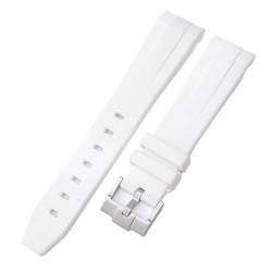 FFHDJL Camouflage-Armband für Omega für Swatch MoonSwatch, gebogenes Ende, Silikon-Gummi-Armband, Herren- und Damen-Sportuhrenarmband, Zubehör, 20 mm(White01) von FFHDJL