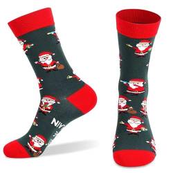 FGFD&OU Weihnachtssocken Herren und Damen Lustige Bunte Socken Kuschelsocken Baumwollsocken Christmas Socks weihnachtsgeschenke für Männer und Frauen (Grau) von FGFD&OU