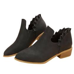 Chelsea Boots Damen Wildleder Stiefeletten Elegant Damenstiefel Mit Blockabsatz Westernstiefel Rutschfest Kurzstiefel Schlupfstiefel Ankle Booties Reitstiefel Arbeitsstiefel Winterstiefel Gr.36-43 von FGUUTYM