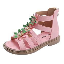 FGUUTYM Entzückende High-Top-Sandalen für Mädchen mit floralen Verzierungen und praktischem Reißverschluss hinten, perfekt für Prinzessinnen Blau (Pink, 35 Big Kids) von FGUUTYM
