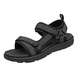 FGUUTYM Flache Sandalen für Herren, modisch und bequem, mit weichem, Strandsandalen, weiche Sandalen Herren Schuhe Hoch (Black, 43) von FGUUTYM