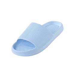 FGUUTYM Hausschuhe für Männer und Frauen, Flache, rutschfeste Badesandalen und Hausschuhe Damenschuhe Weite H Schwarz (Light Blue, 38-39) von FGUUTYM