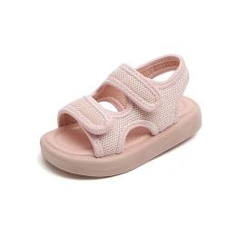 FGUUTYM Kindersandalen mit fester weicher Sohle, Strandschuhe für und Mädchen, Strandschuhe, einfarbige Sandalen, kühle, atmungsaktive Sommersandalen Barfußschuhe Baby (Pink, 28 Little Child) von FGUUTYM