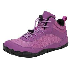 FGUUTYM Plüschige, warme Baumwollschuhe, rutschfeste Schneestiefel, Fünf-Finger-Baumwollschuhe, Outdoor-Sportschuhe, Wanderschuhe für Herren und Damen Basketball Schuhe 40 Herren (Purple, 42) von FGUUTYM