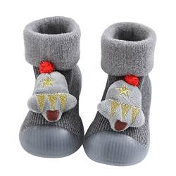 FGUUTYM Schnee Weihnachten Baby Socken Schuhe Kinder Baby Socken Baby Kleinkind Schuhe Bodensocken Baby Sneaker Socken Mädchen (Grey, 24 Toddler) von FGUUTYM