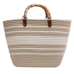 FGVHJOJXA Damen Strandtasche Urlaub Handtasche und Urlaub Hut Anzug Weave Stroh Sommer Casual Tote(D) von FGVHJOJXA