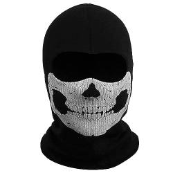 FIBOUND 1 Stück Totenkopf Gesichtsschutz, Halloween Stil Gesichtshaube, Fahrrad Gesichtsmaske, Motorradmaske, Multifunktion, Atmungsaktiv Winddicht,Halloween Skull Sturmmaske,für Herren Damen von FIBOUND