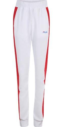 FILA Girl's LAMBRECHT Blocked Sweat Jogg Pants, Bright White-True Red, 134 cm-140 cm von FILA