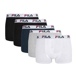 FILA Herren Boxer Shorts, 5er Pack - Logobund, Urban, Cotton Stretch, einfarbig (Mehrfarbig, XL (X-Large)) von FILA