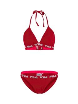 FILA Women's Split Triangle Bikini, True Red, S von FILA