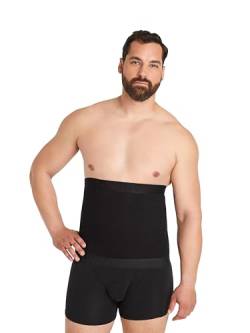 FINN Kompressions-Gürtel Herren - Figurformende Shapewear Bauchbinde aus Baumwolle - Starker Body-Shaper für Männer mit Bauchweg-Effekt Schwarz 5XL von FINN