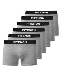 FITENON Boxershorts Herren Baumwolle (6er Pack) Unterhosen Herren ohne einschneidenden Gummibund (Gr. S - 4XL) (XL, 6X Grau) von FITENON