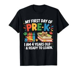 Mein erster Tag vor K Ich bin 4 Jahre alt, Kinder, Junge, Mädchen, Student T-Shirt von FIrst day back to school Pre-k kindergarten