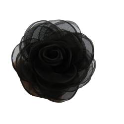 FJISD 2/4 STK 8 * 10 CM Rot Gelb Silber Satin Blume Brosche Anstecknadel Blume Corsage Satin Rose Blume/Rose Brosche Anstecknadel von FJISD