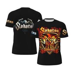 FJYIKKLO Sabaton Herren-T-Shirt, kurzärmelig, Rundhalsausschnitt, weiches T-Shirt für Fans, Geschenke, Merch-Kleidung, Neuheit Tops, Schwarz , L von FJYIKKLO