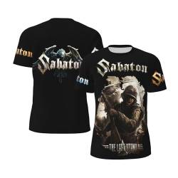 Sabaton Herren-T-Shirt, kurzärmelig, Rundhalsausschnitt, weiches T-Shirt für Fans, Geschenke, Merch-Kleidung, Neuheit Tops, Schwarz , XXL von FJYIKKLO