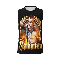 Sabaton Tanktop für Herren, ärmellos, Workout, Muskel-T-Shirt, Rundhalsausschnitt, weiches T-Shirt für Männer, Fans, Geschenke, Merch-Kleidung, Neuheit Tops, Schwarz , 3XL von FJYIKKLO