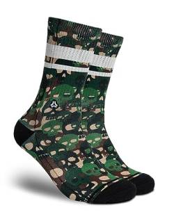 FLINCK Socken Skull Camo Army - Crossfit-Socken, Laufsocken, Fitness-Socken, Fahrradsocken mit nahtlosem Zehenverschluss (42-44) von FLINCK