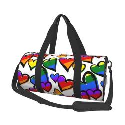 Gay Pride Reisetasche aus Segeltuch in Regenbogenfarben, mit großem Fassungsvermögen, für Wochenende, Geschäftsreisen, Schwarz , Einheitsgröße von FLYIFE