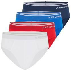 FM London (4er-Pack) Herren-Bambus-Slips – bequeme Unterwäsche Slips ohne Etiketten – Stretch Unterhose ohne Öffnung vorne – Multipack von FM London