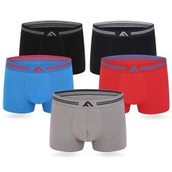 FM London (5er-Pack) Bambus-Herren-Boxershorts mit Stretch-Fit-Design, Hell Gemischt, XXL von FM London