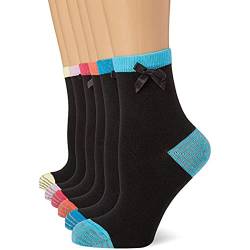 FM London Damen Ferse und Zehen Lässige Socken, Schwarz, One size (6 per pack) von FM London