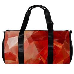 Seesack, Seesack, Damen-Sporttasche, Reisetasche, Reisetasche, für Flugzeug, modernes geometrisches Muster, Rot, Muster 4391, 45x23x23cm(17.7x9x9in) von FNETJXF