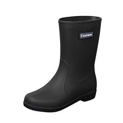 FNKDOR Gummistiefel Damen Halbhoche Weitschaft Regenstiefel#4 von FNKDOR