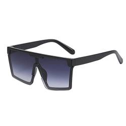 FNKDOR Quadrat Dicker Rahmen Sonnenbrille Herren Damen Verspiegelt Polarisiert Hüfthose Brille Unisex Trendy Outdoor Holiday Klein Gesicht Sunglasses (Black, One Size) von FNKDOR