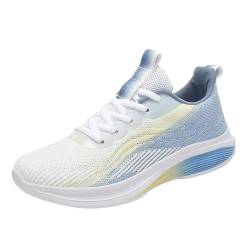 FNKDOR Sneaker & Sportschuhe für Damen Gewebt Atmungsaktiv Turnschuhe Trendy Farbverläufe Leicht Laufschuhe Running Shoes (Blue, 37) von FNKDOR