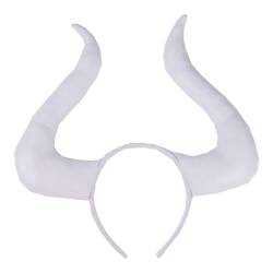 FOLODA Ochsenhorn Stirnbänder Halloween Haarbänder Cosplay Haar Hoop Stirnbänder Festival Party Haarschmuck Für Mädchen Horn Haar Hoop von FOLODA