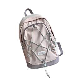 Nylon Rucksack Mit Bungee Cord Kordelzug Für Schule Und Reisen Studenten Unisex Große Kapazität Büchertasche Tagesrucksack von FOLODA