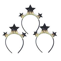 FOMIYES 3 Stk Silvester Stirnband Sterne Stirnband Neujahrs-stirnband Haarreifen Neue Jahre Hüte Haarschmuck 2020 Neue Jahre Tiara Kopfschmuck Stern-stirnband Braut Berühmtheit Geschenk von FOMIYES