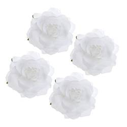 FOMIYES 4 Stück Blumenbrosche Aus Stoff Hochzeitskopfschmuck Für Die Braut Haarspange Mit Roten Blumen Haarschmuck Blumensimulation Haarnadel Haarblumen Weiß Fräulein Klauenclip Jahrgang von FOMIYES