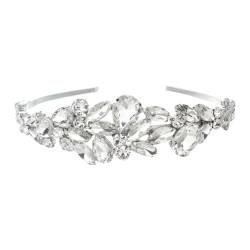 FOMIYES Hochzeit Stirnband Kristall Stirnband Brautkopfschmuck für die Hochzeit haarschmuck Tiara Kristall-Braut-Stirnband Hochzeits-Haarreifen Barock- Kopfbedeckung Zubehör Damen Weiß von FOMIYES