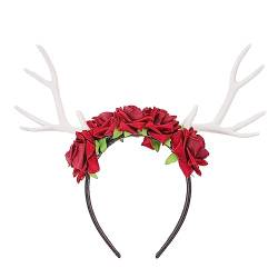 FOMIYES Weihnachts-Haarschmuck 1 Stück Weihnachts-Stirnband Glitzer-Haar-Accessoires Rosen-Dekor Halloween-Dekor Hirsch-Stirnband Winter-Weihnachts-Haar-Accessoires Weihnachts-Kopfschmuck von FOMIYES