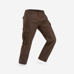 Cargohose Herren warm Backpacking - Travel 100 braun von FORCLAZ