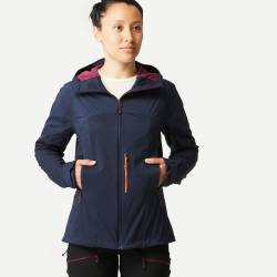 Softshelljacke Damen winddicht Trekking - MT900 marineblau von FORCLAZ