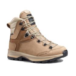 Trekkingschuhe Damen hoch wasserdicht Contact® Wandern - MT500 Leder von FORCLAZ