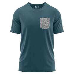 FORSBERG T-Shirt mit Brusttasche im polygonen Design weiss, petrol, Farbe:nachtblau/grau, Größe:4XL von FORSBERG