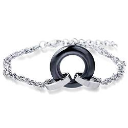 Armband for Frauen, einfaches Valentinstagsgeschenk, rundes modisches Paar-Armband, Titan-Stahl-Armband von FORgue