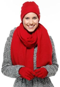 FRAAS Damen Mütze aus Kaschmir - 24 x 27 cm - warme Beanie für kalte Tage Rot von FRAAS