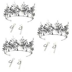 FRCOLOR 3 Stk Schmetterlingskristallkrone Diademe der Königinbraut Hochzeitskrone Braut- stutzenhalter kopfschmuck Stirnband Tiara Hochzeitskleid-Accessoire Hochzeit Brautschmuck Kupfer von FRCOLOR