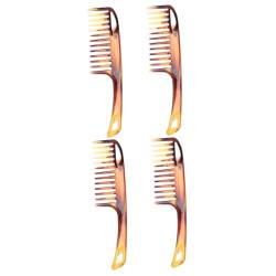 FRCOLOR 4 Stück Kamm mit langem Griff wide tooth comb Breite Zahn Kamm Langgriff Kamm glatter Haarkamm Kämme für Männer Friseur-Styling-Tools Retro-Kamm Jahrgang Ölkamm Mann von FRCOLOR