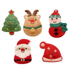 FRCOLOR 5st Weihnachtshaare Für Kinder Gestrickter Weihnachtskopfschmuck Gestrickte Weihnachtshaarspangen Weihnachtsmütze Haarspange Hirsch Haarspange Legiert Kleine Weihnachten Strumpf von FRCOLOR