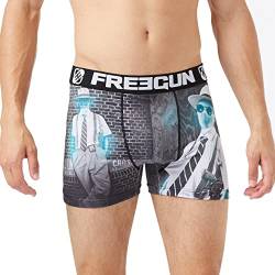 Unterhosen Männer Perfekte Passform, Boxershorts Herren, Heldenhaft, Atmungsaktiv (5er Pack), Blau, 2XL von FREEGUN