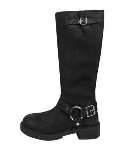 FREUDE® Stiefel Damen Betsy| Hohe Biker-Stiefelette für Damen aus 100% Leder von FREUDE