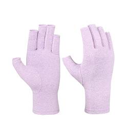 Arthritishandschuhe Kompressionshandschuhe für Damen Herren, Karpaltunnelschmerzlinderung, fingerlos für Tippen tägliche Arbeit (Purple, M) von FRMUIC