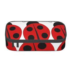 FTLBYWNK Ladybug Federmäppchen mit großem Fassungsvermögen, Reißverschluss, Federmäppchen für Schule, Büro, Studenten, Teenager, Frauen, Männer, Geschenke, Schwarz , Einheitsgröße, Kosmetiktasche von FTLBYWNK